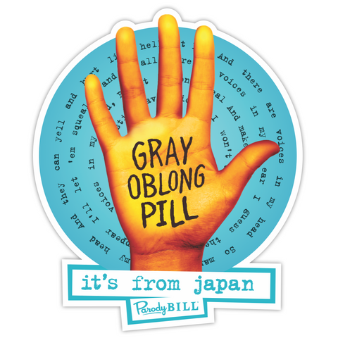Gray Oblong Pill Die Cut Sticker (NEW)